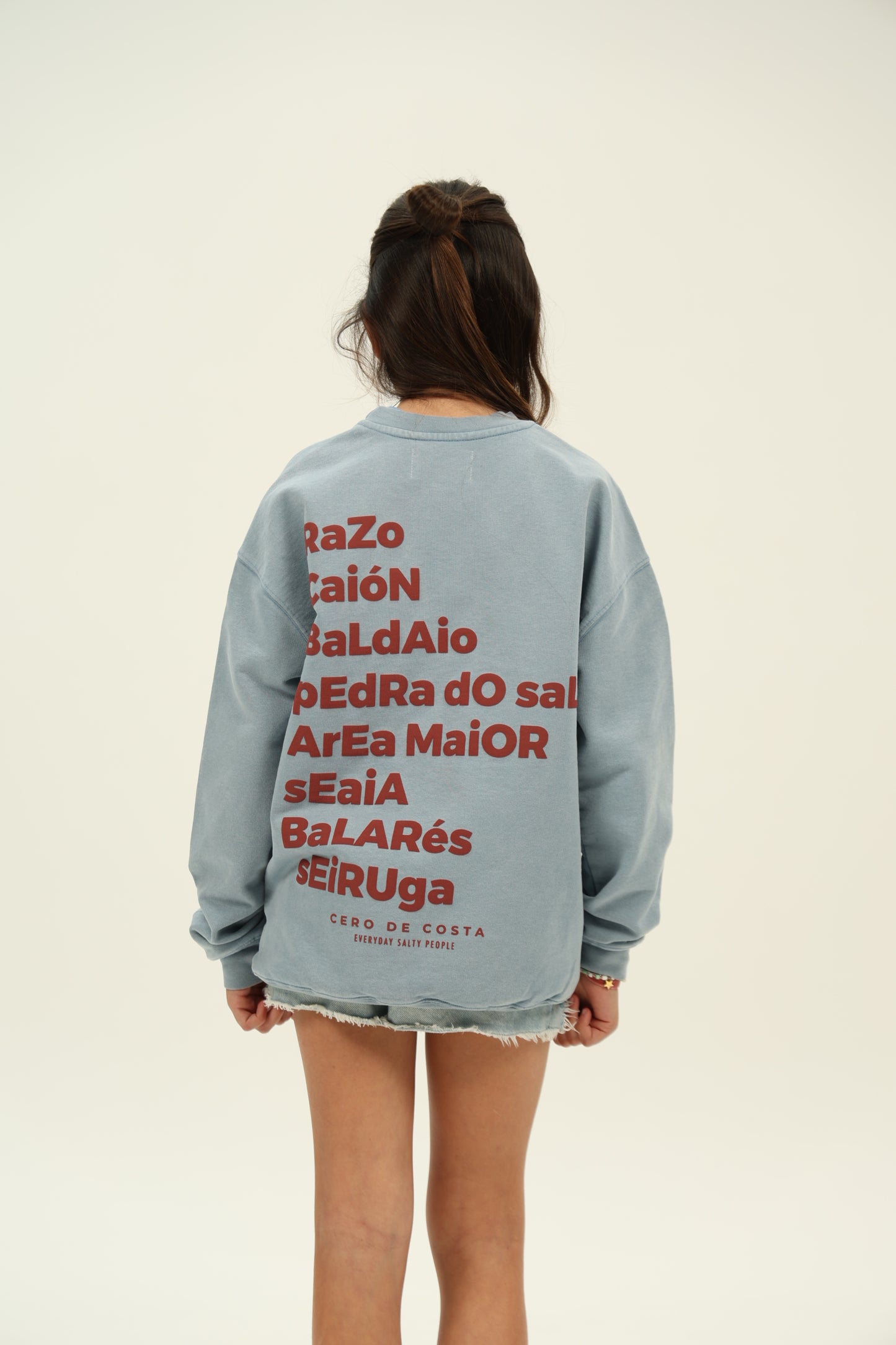 SUDADERA AZUL-LAVADO/MORADO "PLAYAS RAZO"