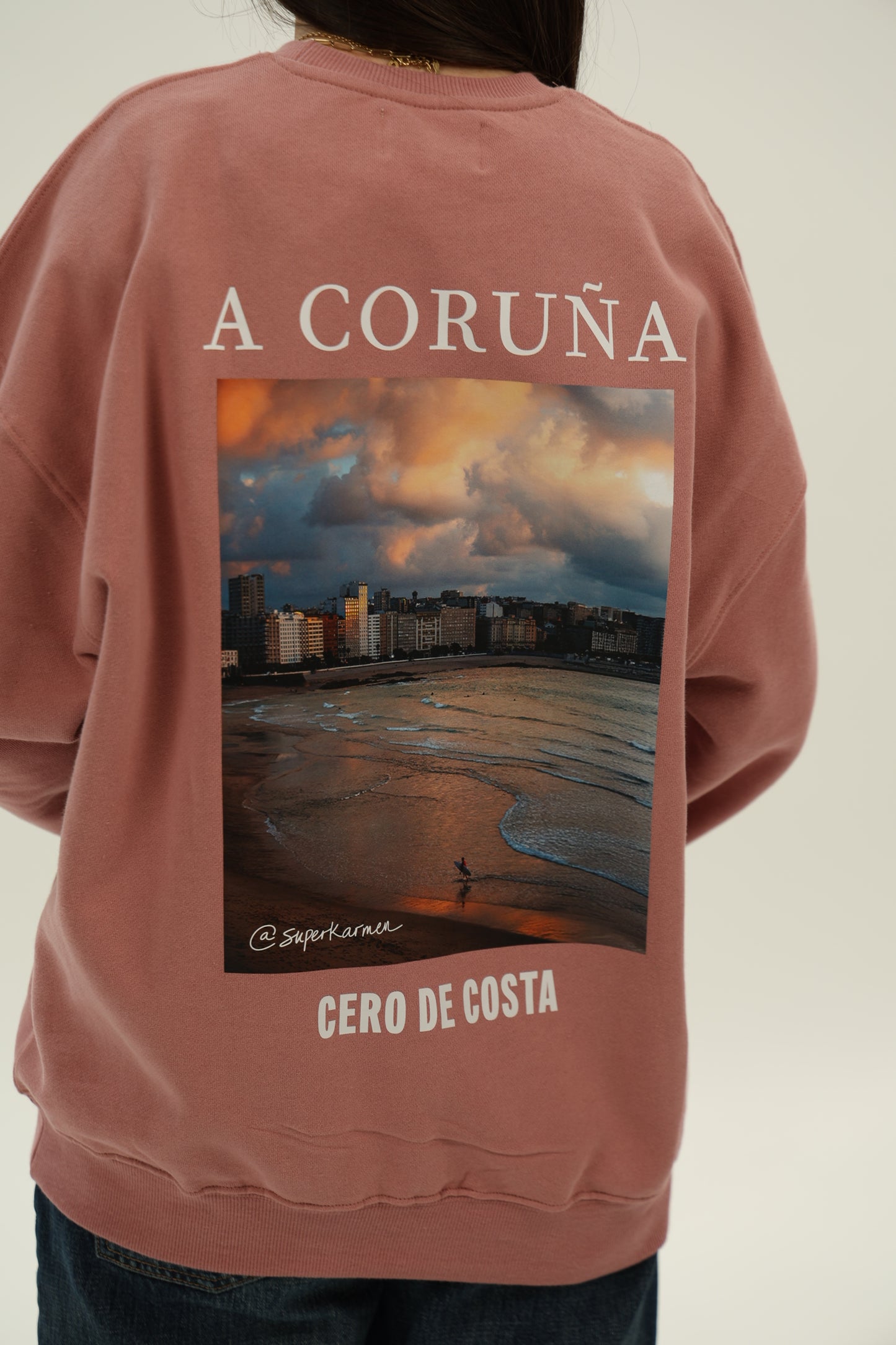 SUDADERA ROSA/SC "A CORUÑA FOTO SUPERKARMEN"