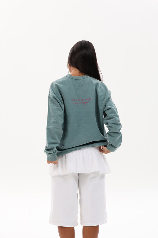SUDADERA VERDE/VIOLETA "VIVIR NA CORUÑA"