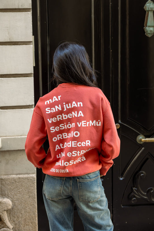 SUDADERA ROJO-LAVADO/BLANCO "MORRIÑA"