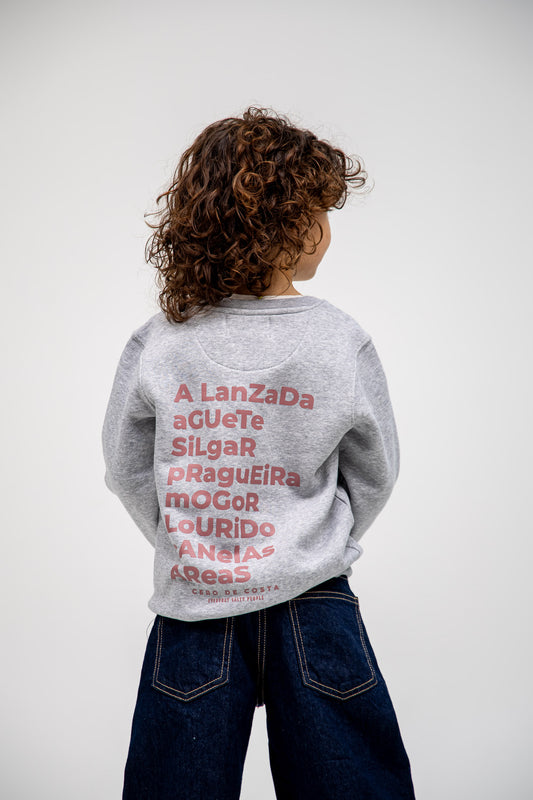 SUDADERA GRIS/ROSA "PONTEVEDRA" KIDS
