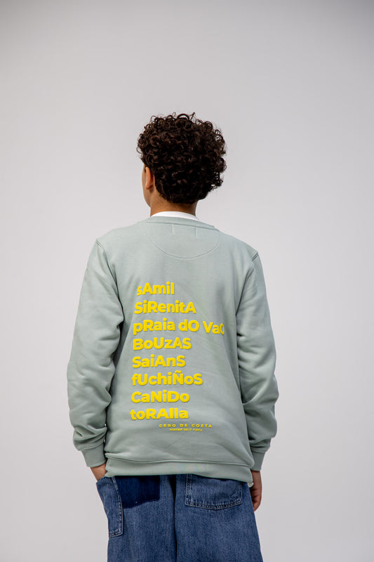 SUDADERA VERDE-AGUA/AMARILLO "VIGO" KIDS