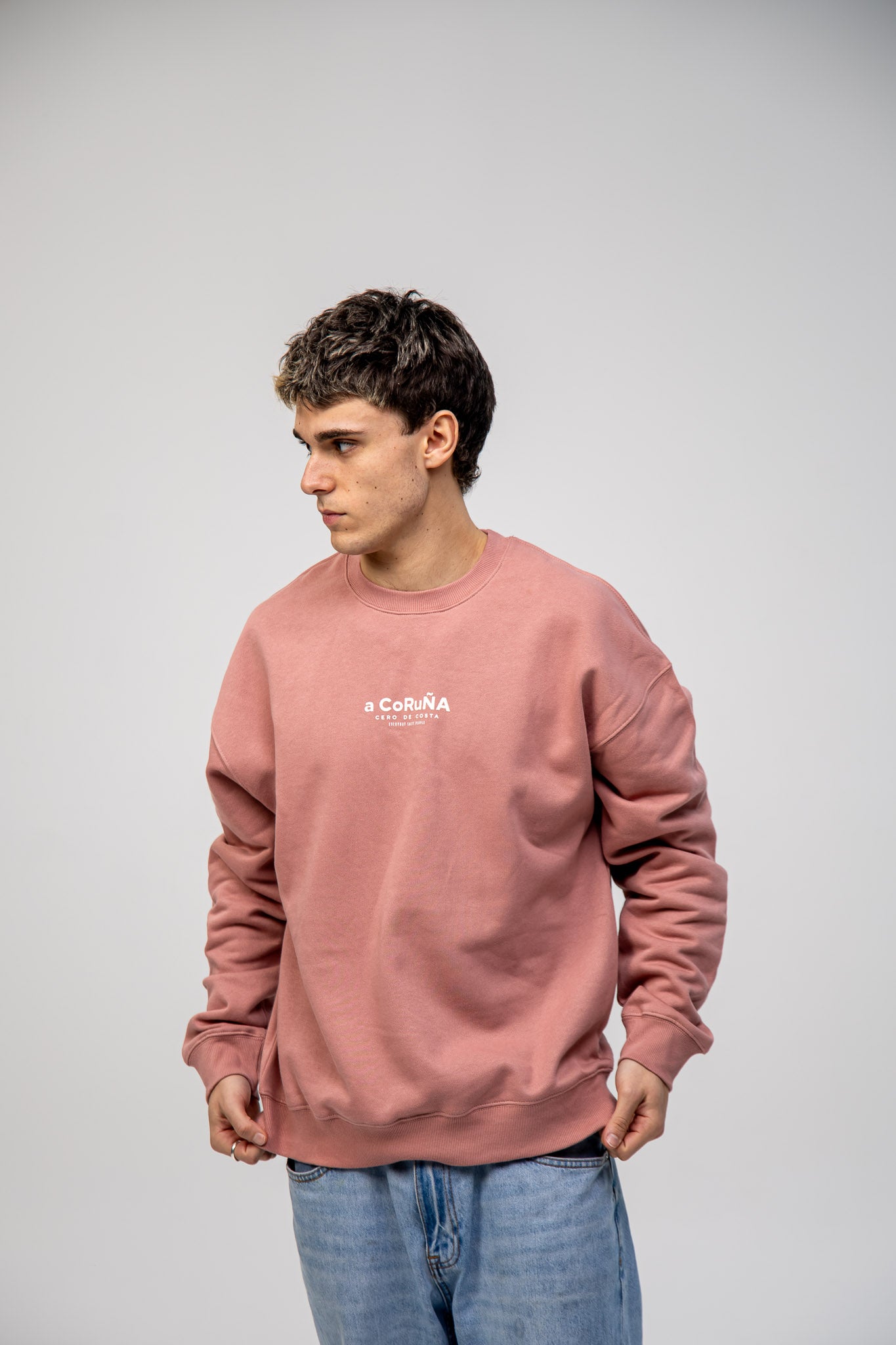PINK/WHITE SWEATSHIRT "A CORUÑA"