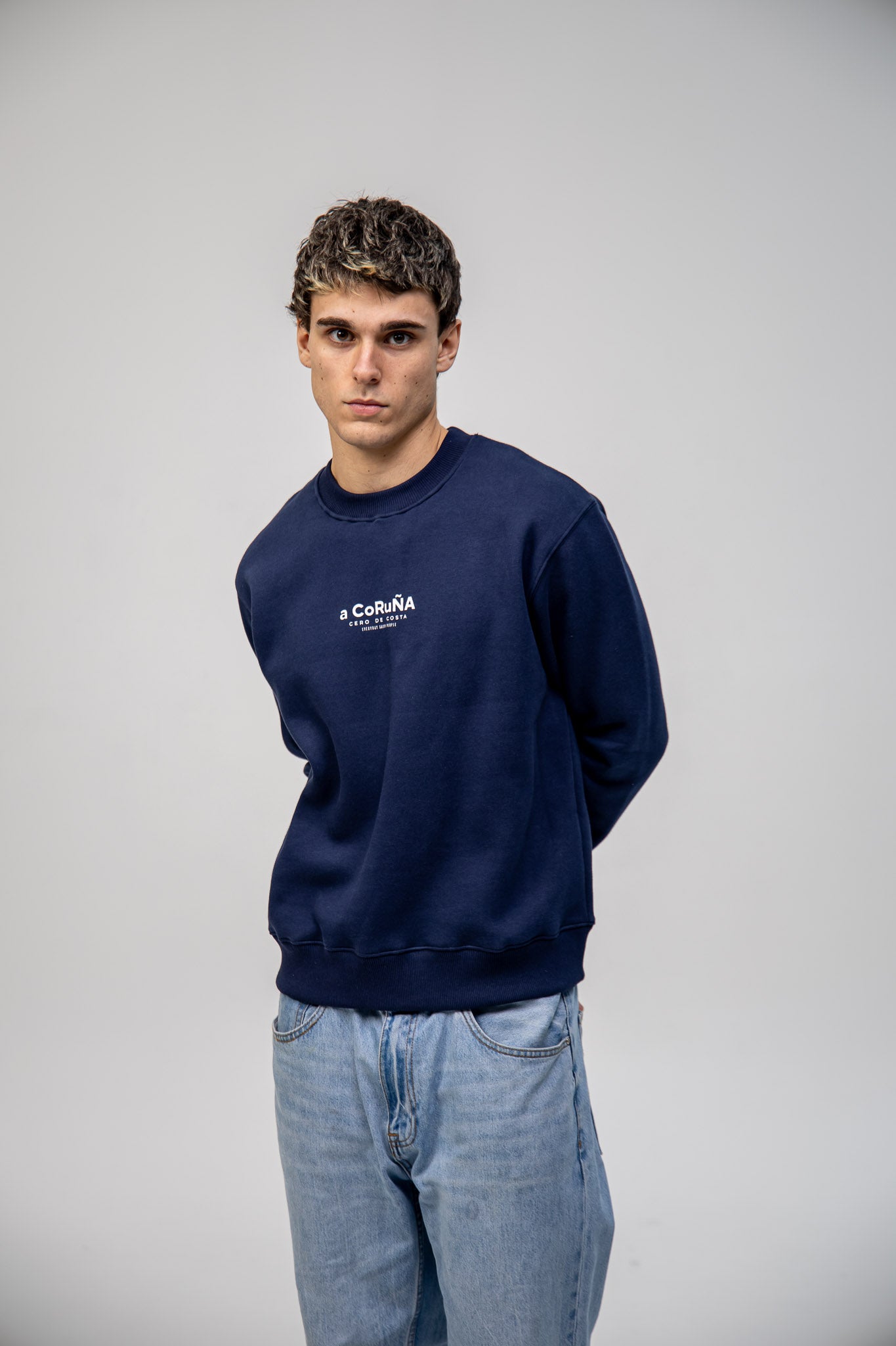 NAVY/WHITE SWEATSHIRT "A CORUÑA"