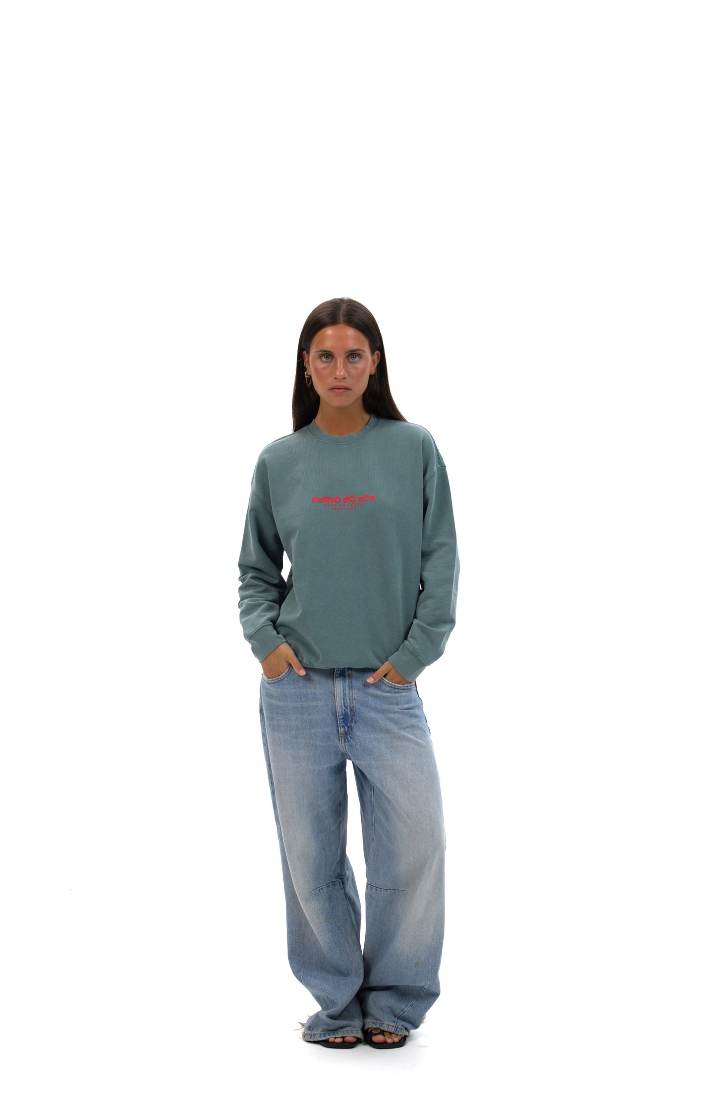 SUDADERA VERDE/ROJO "PORTO DO SON"