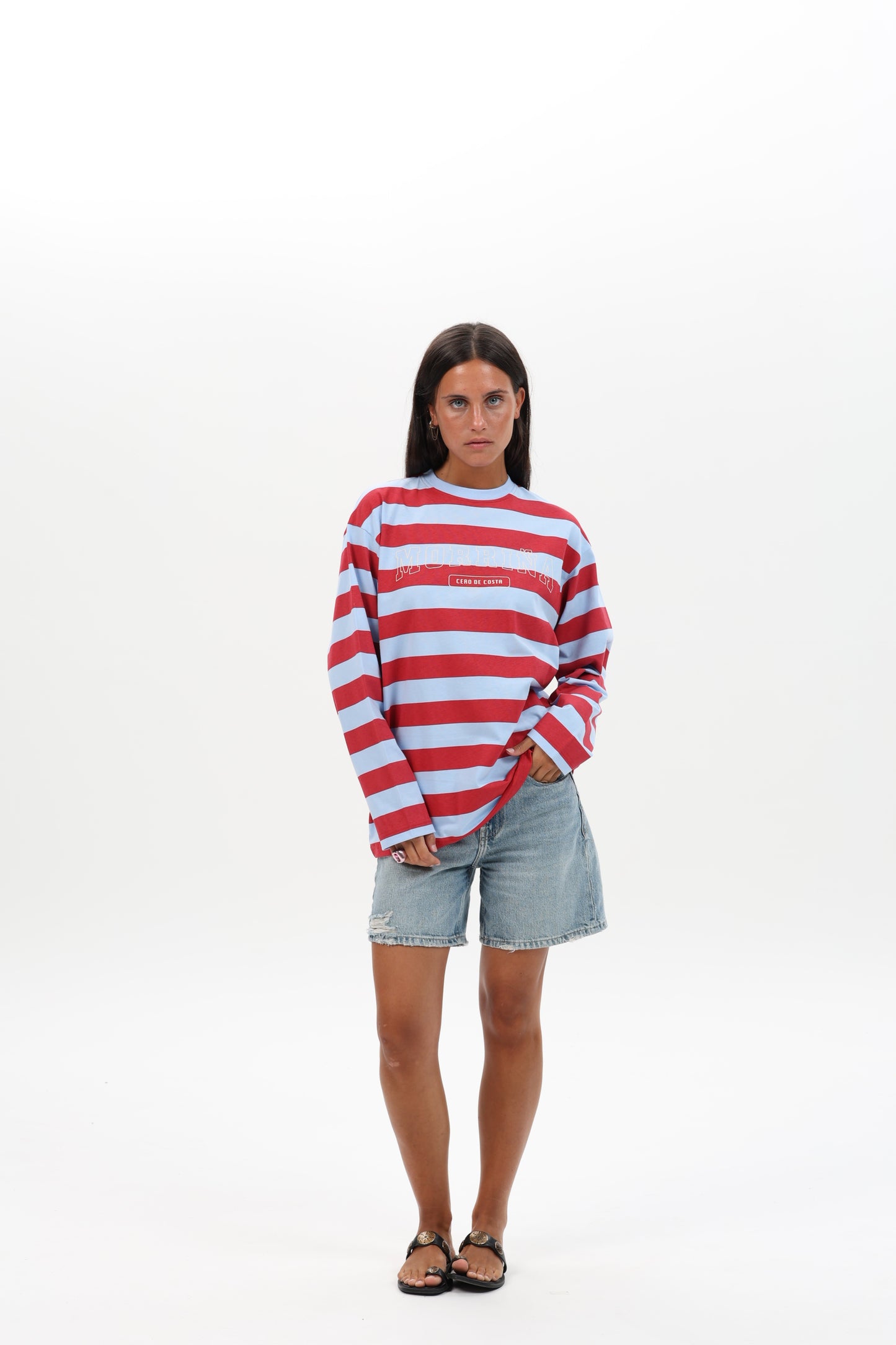 BLUE/LIGHT BLUE "PLAYAS RAZO" STRIPED T-SHIRT