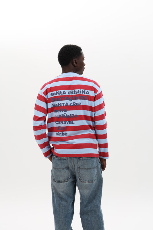 BLUE/LIGHT BLUE "PLAYAS RAZO" STRIPED T-SHIRT