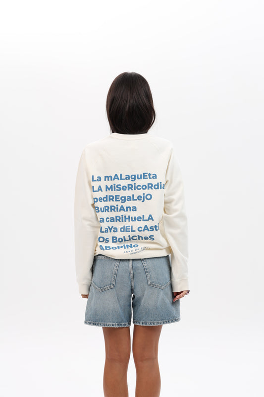 SUDADERA BLANCO/AZUL "MÁLAGA"