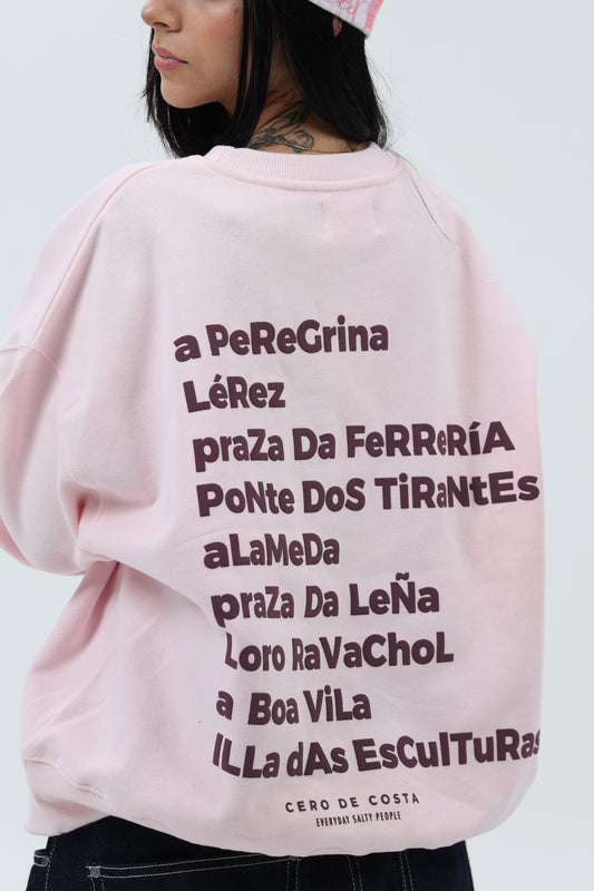 SUDADERA ROSA/BERENJENA "PONTEVEDRA CIUDAD" CORTA