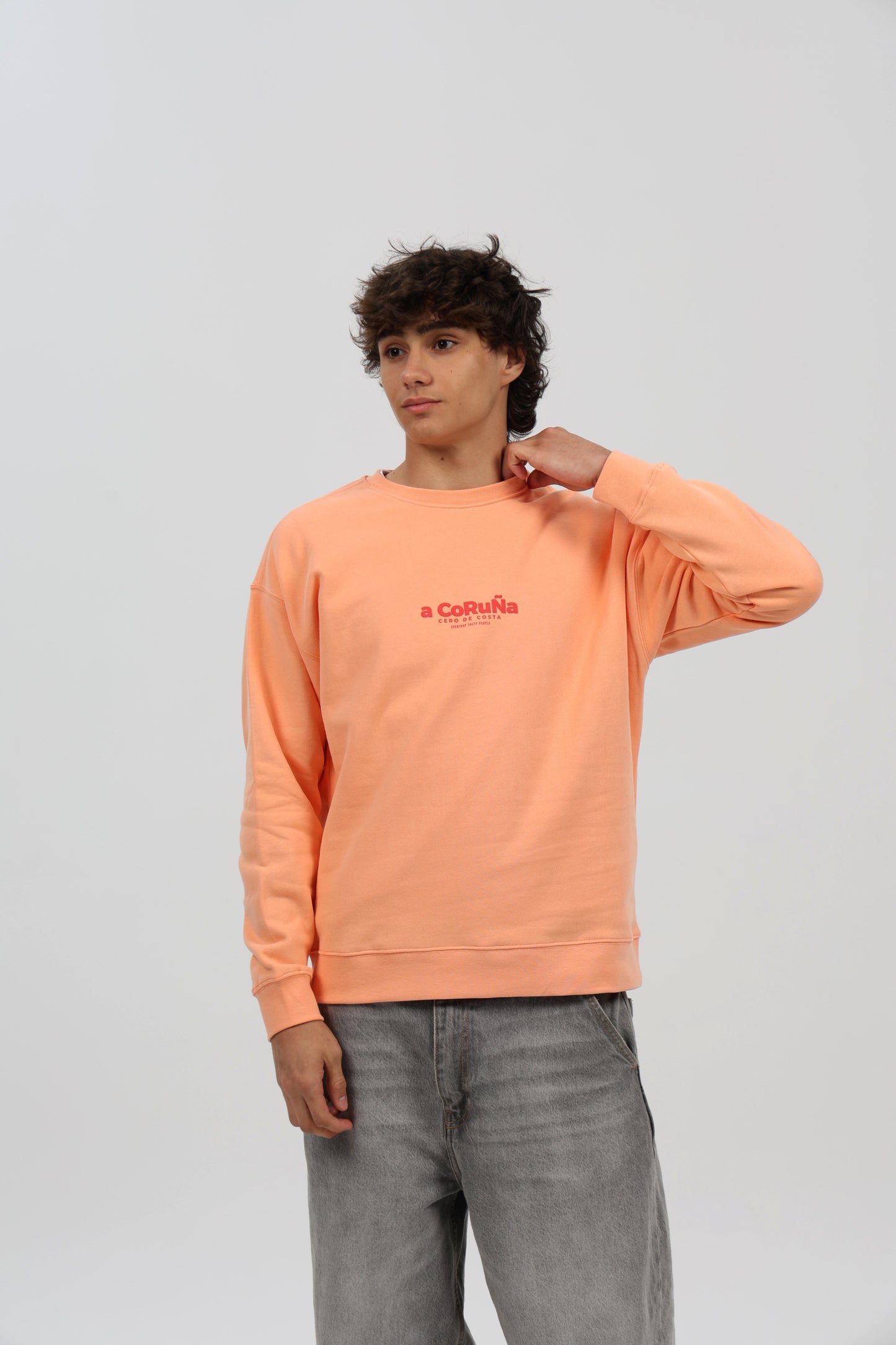 SUDADERA MELOCOTÓN/ROJO "A CORUÑA"