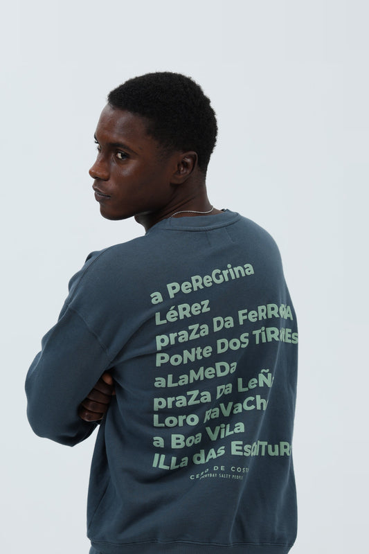 SUDADERA ANTRACITA/VERDE "PONTEVEDRA CIUDAD"