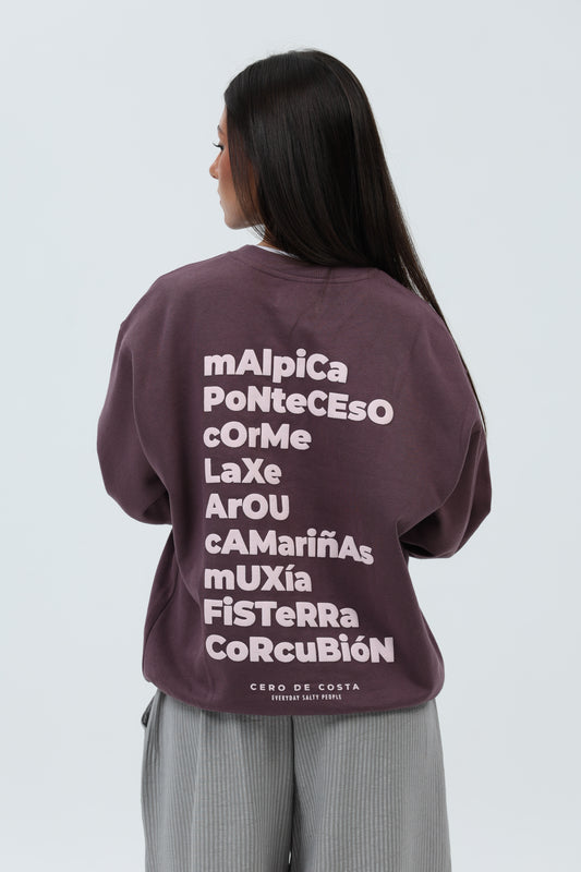 SUDADERA BERENJENA/ROSA "OS FAROS"