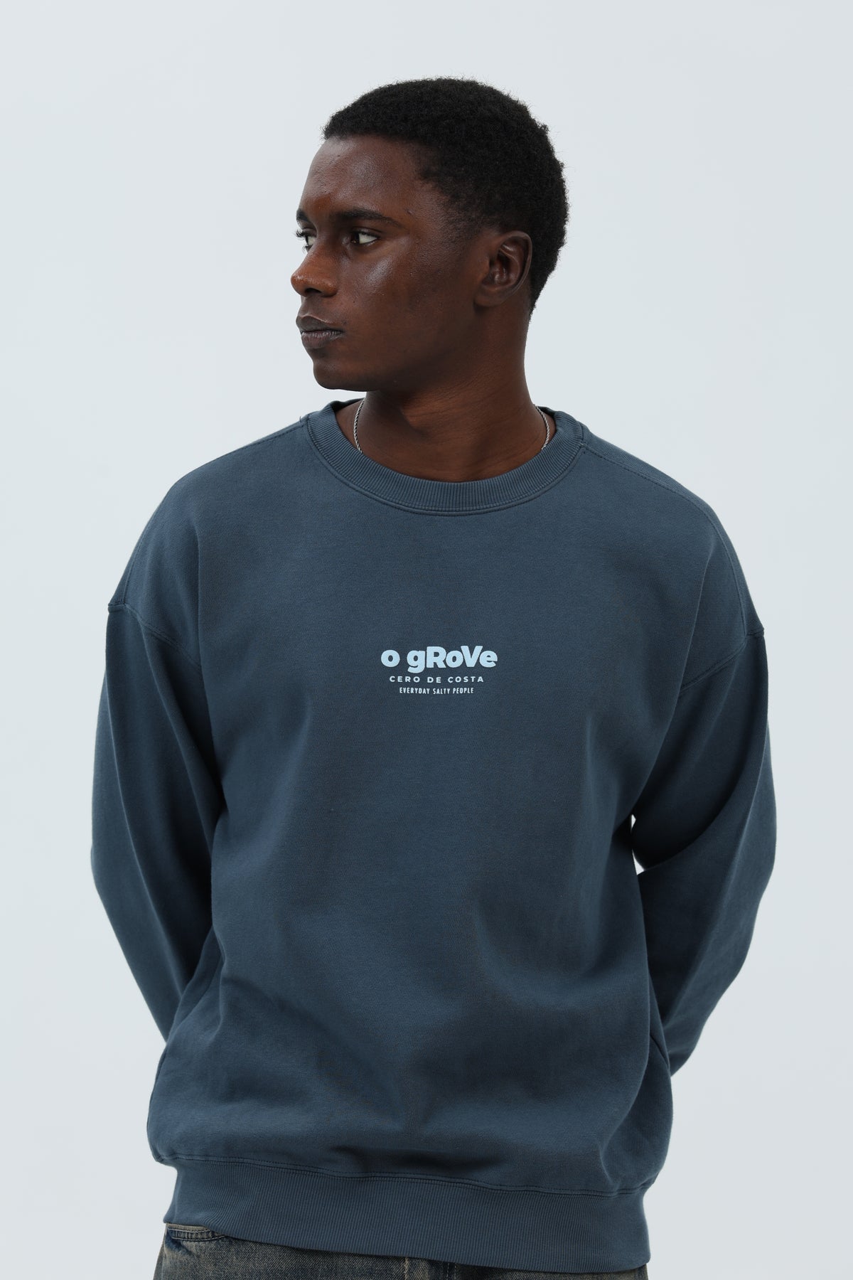 SWEATSHIRT ANTRACITE/CELESTE "O GROVE"