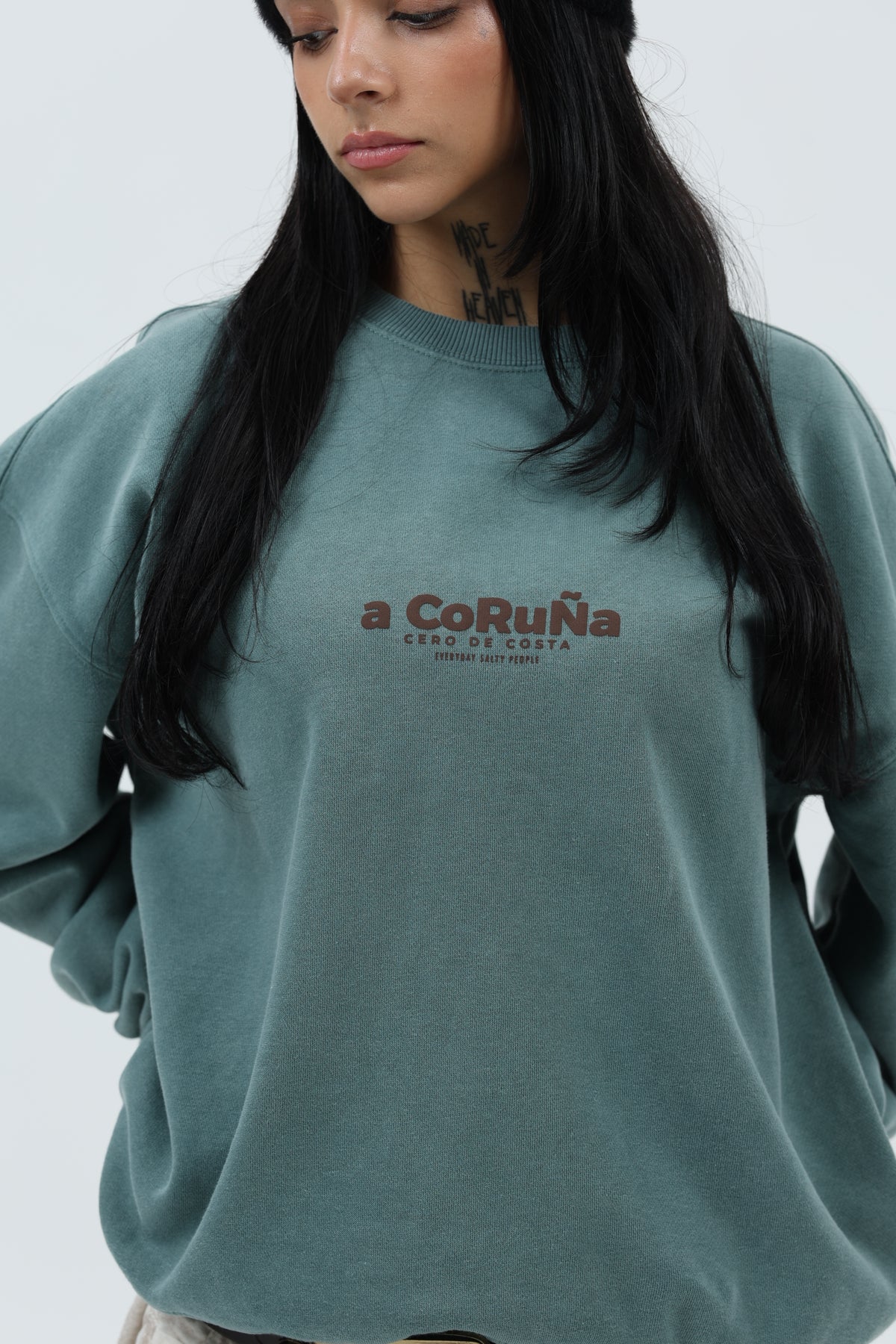 SUDADERA VERDE/MARRÓN "A CORUÑA"