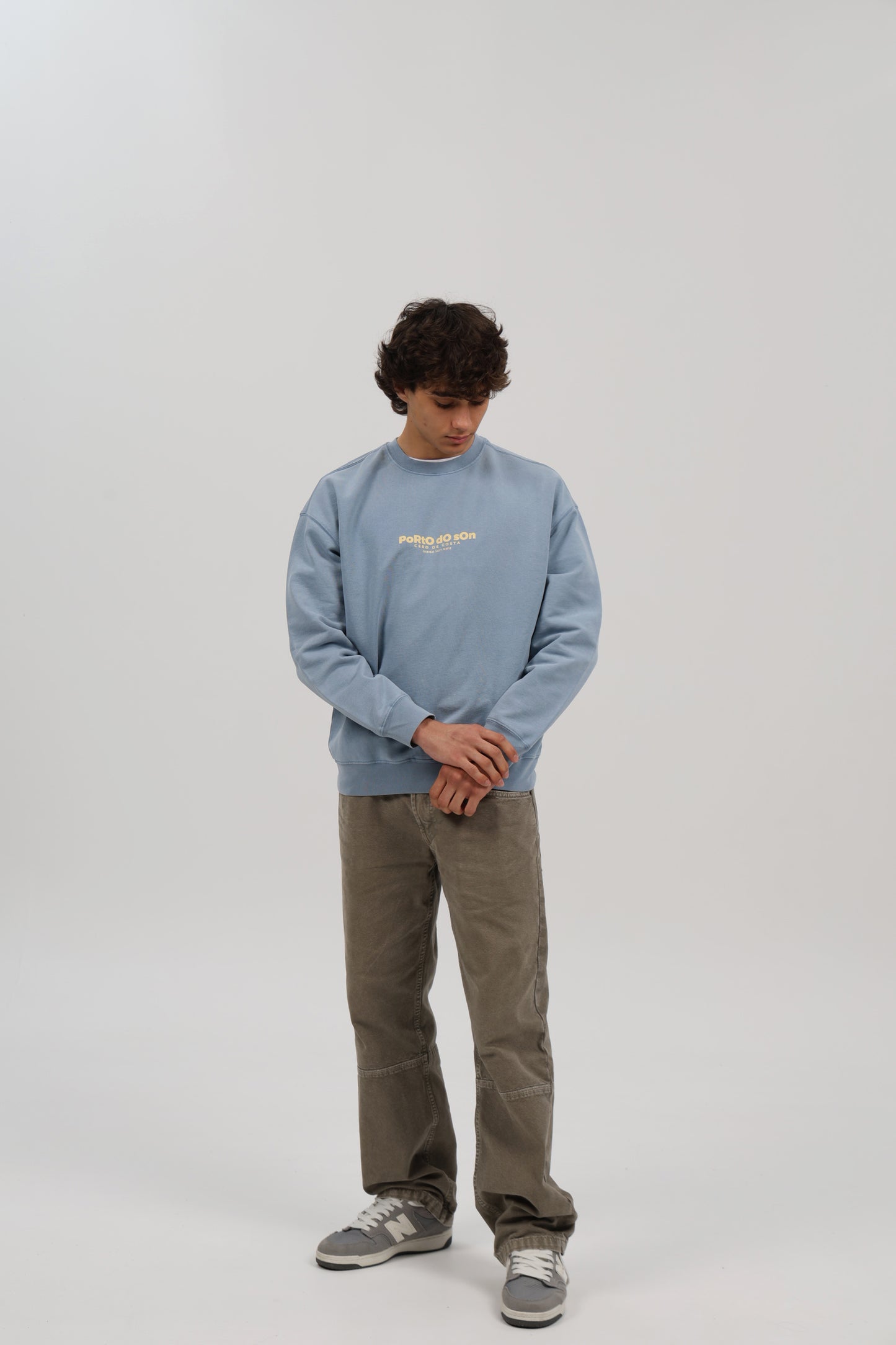 SUDADERA AZUL-LAVADO/BEIGE "PORTO DO SON"