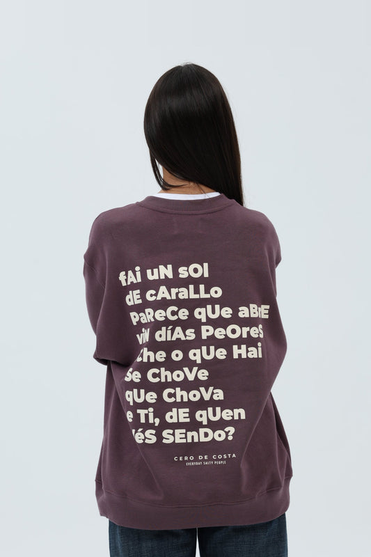 SUDADERA BERENJENA/CREMA "MALO SERÁ" – foto 6