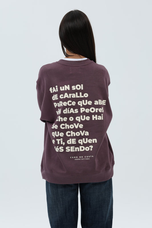 SUDADERA BERENJENA/CREMA "MALO SERÁ" – foto 6