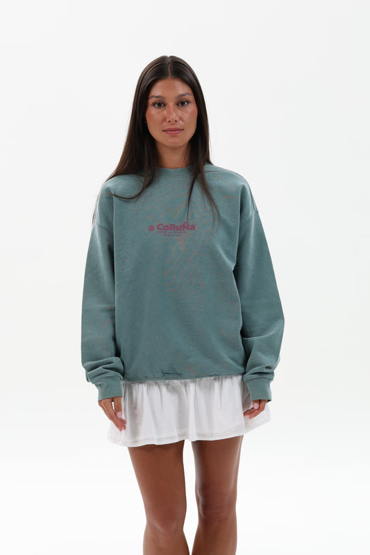 SUDADERA VERDE/VIOLETA "A CORUÑA"