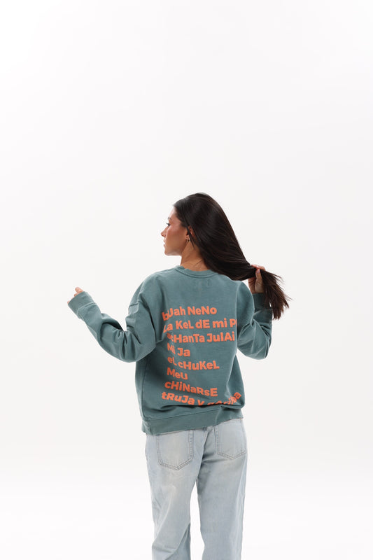 SUDADERA VERDE/ROSA "KORU CITY"