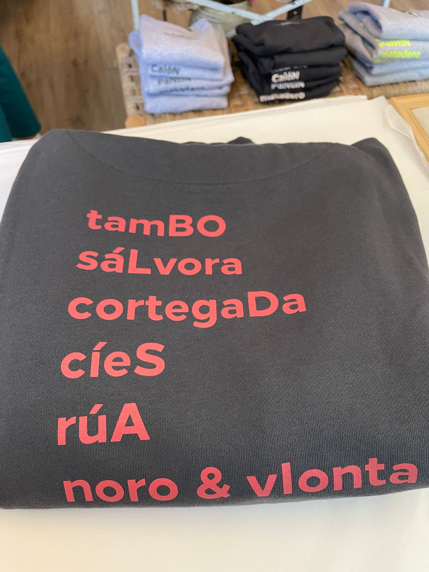 Sudadera capucha La Toja Antracita/rosa