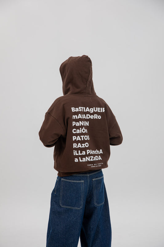 BROWN/BEIGE "SURF BEACHES" ZIP-UP HOODIE