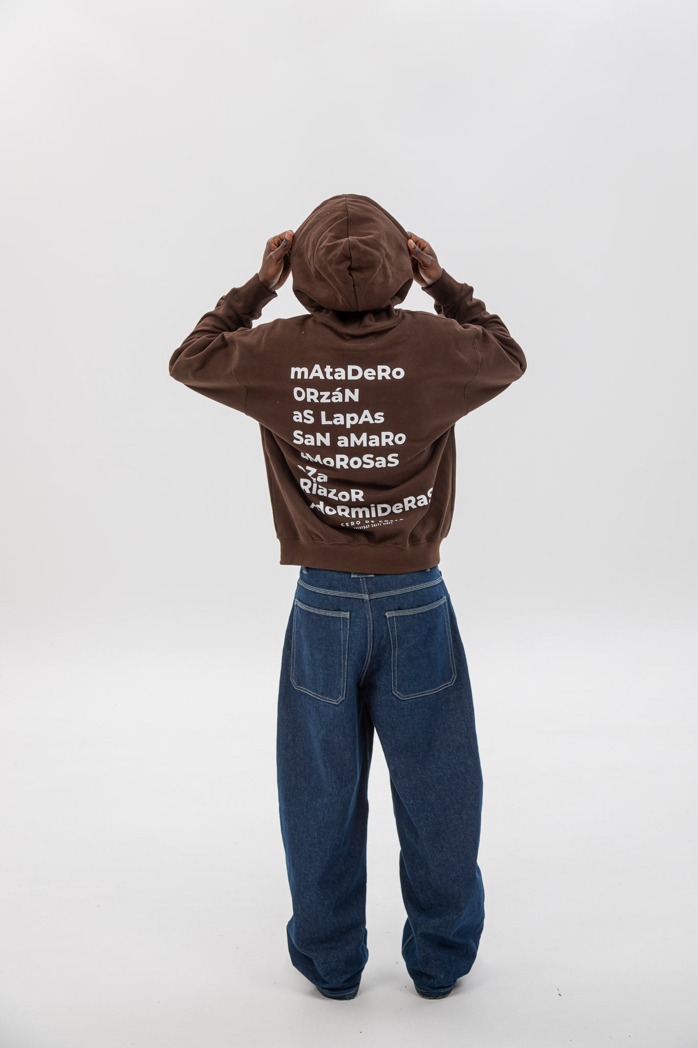 BROWN/BEIGE "A CORUÑA" ZIP-UP HOODIE
