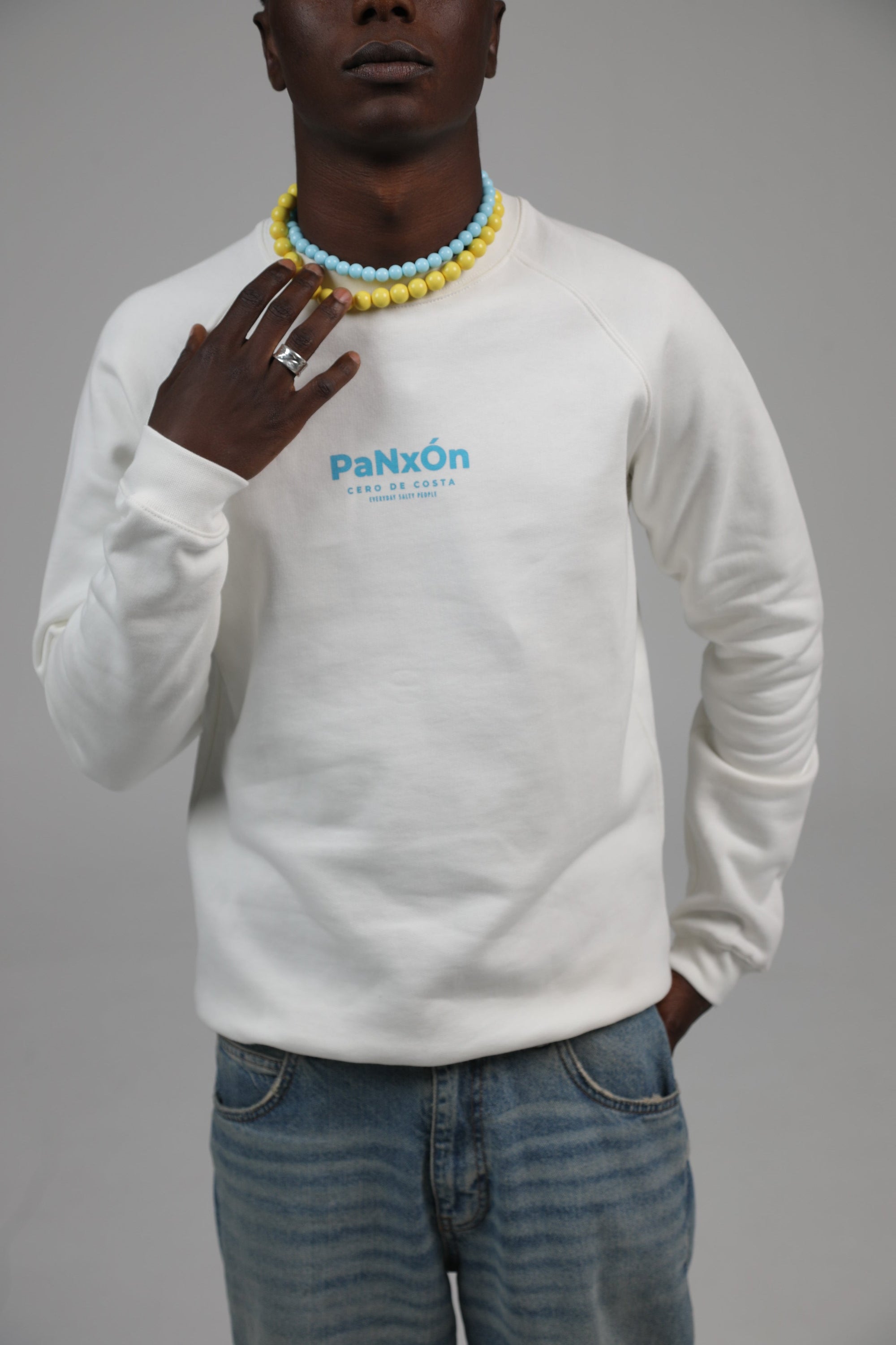 SUDADERA "PANXÓN" BLANCO/CELESTE