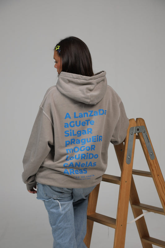 GREY/BLUE "PONTEVEDRA" HOODIE