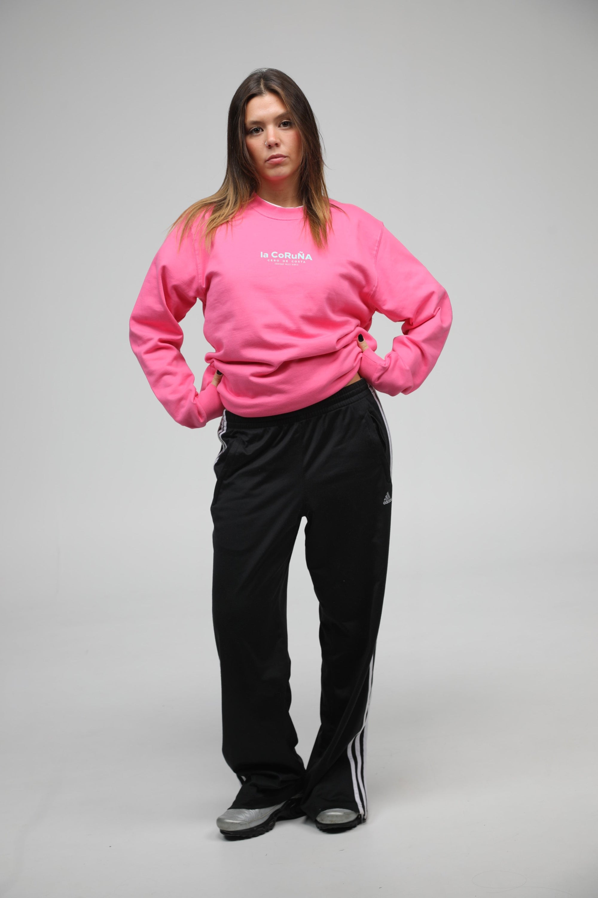 SUDADERA FUCSIA/VERDE AGUA LA CORUÑA