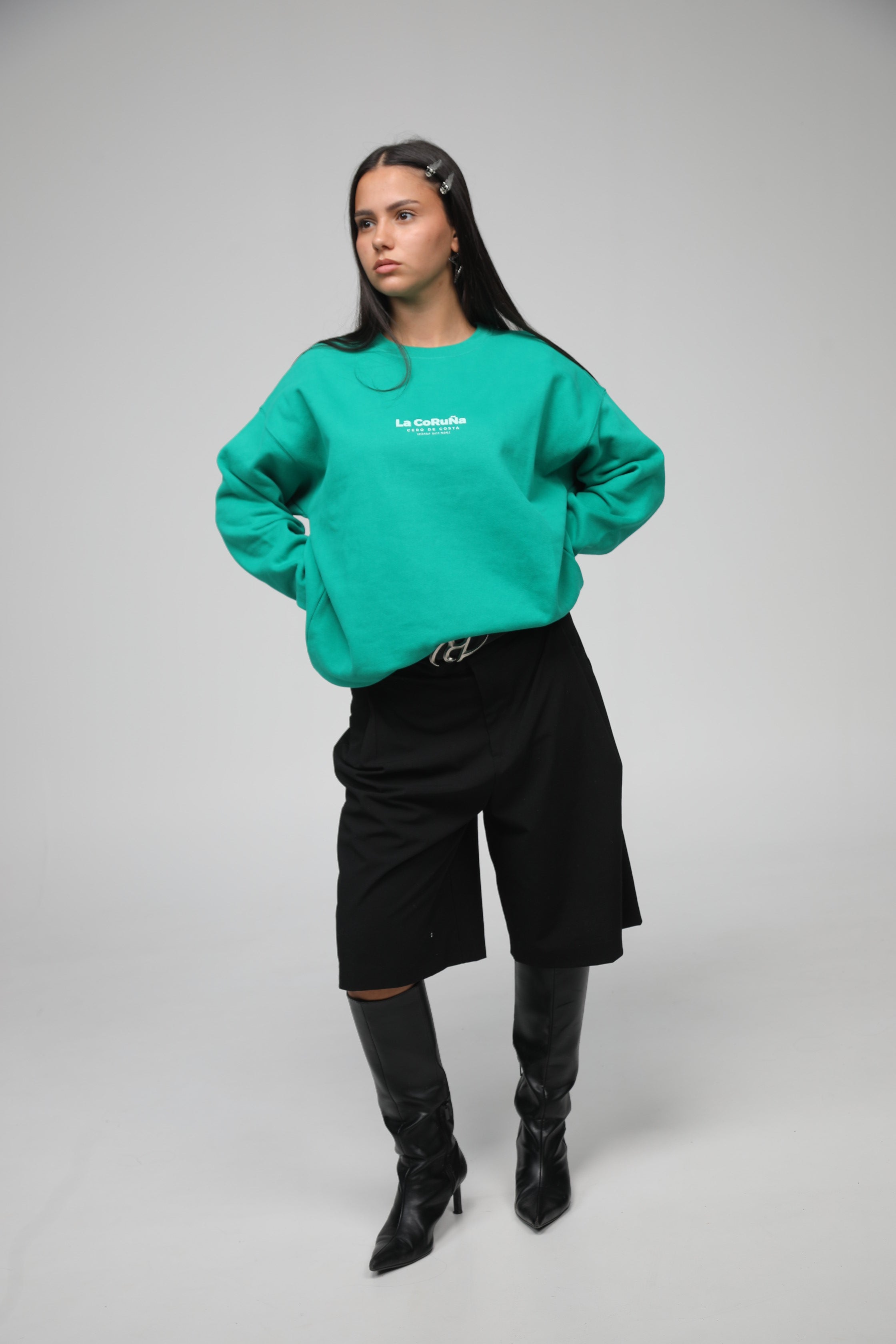 SUDADERA VERDE/CELESTE "LA CORUÑA"