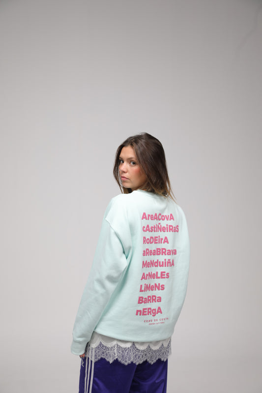 SUDADERA VERDE-AGUA/FUCSIA "MORRAZO"