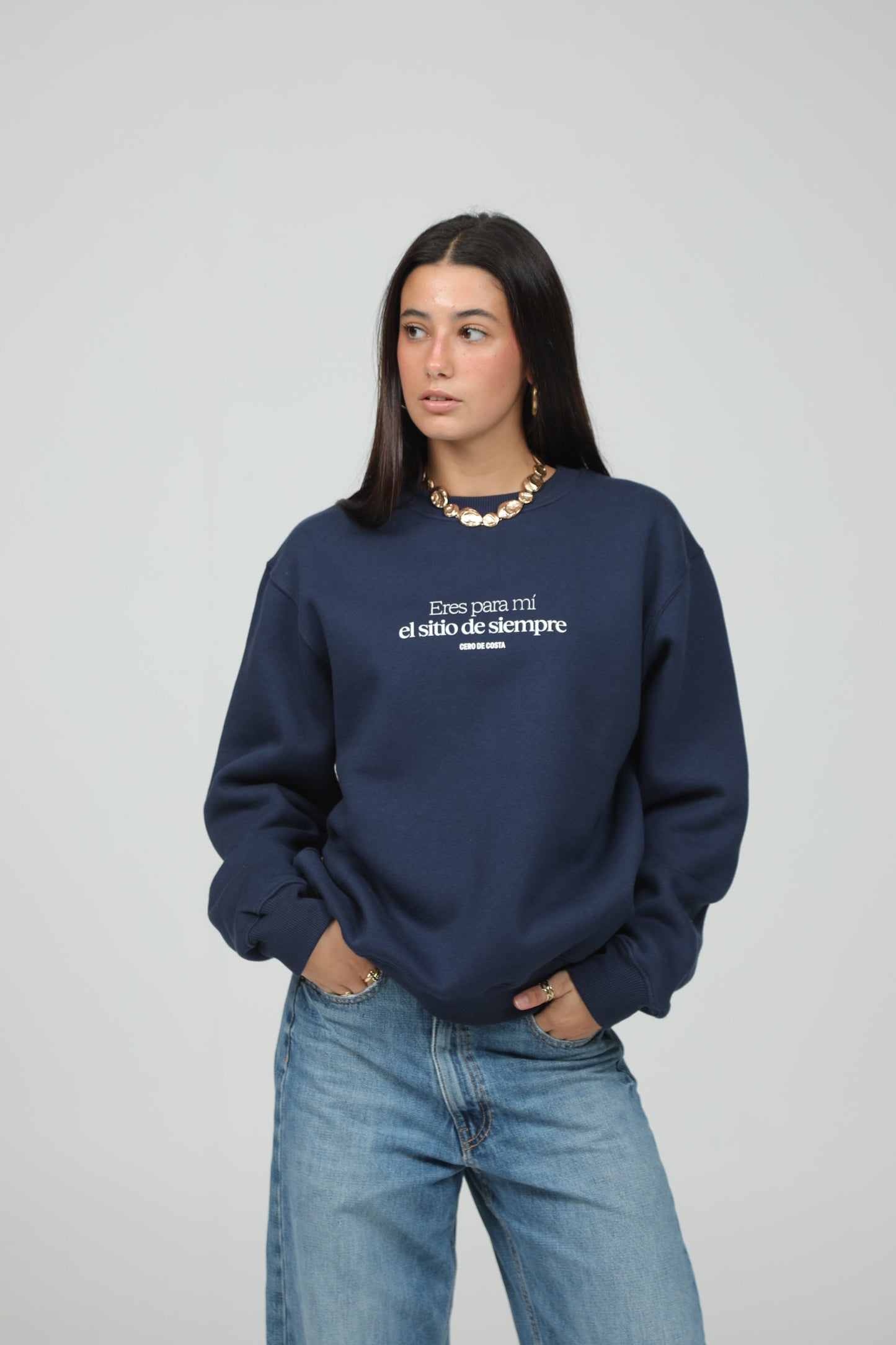 NAVY/WHITE SWEATSHIRT "IÑIGO QUINTERO"