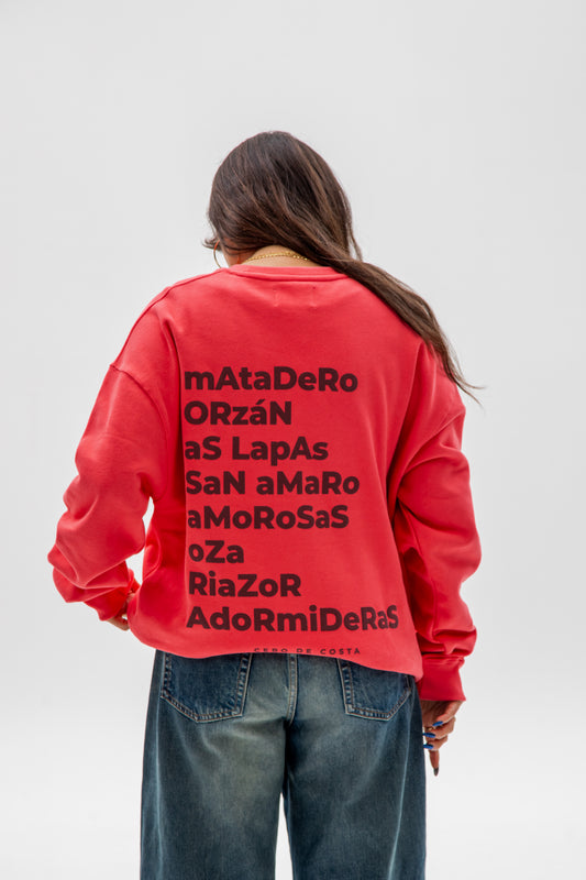 FUCHSIA/BROWN SWEATSHIRT "A CORUÑA" STAR