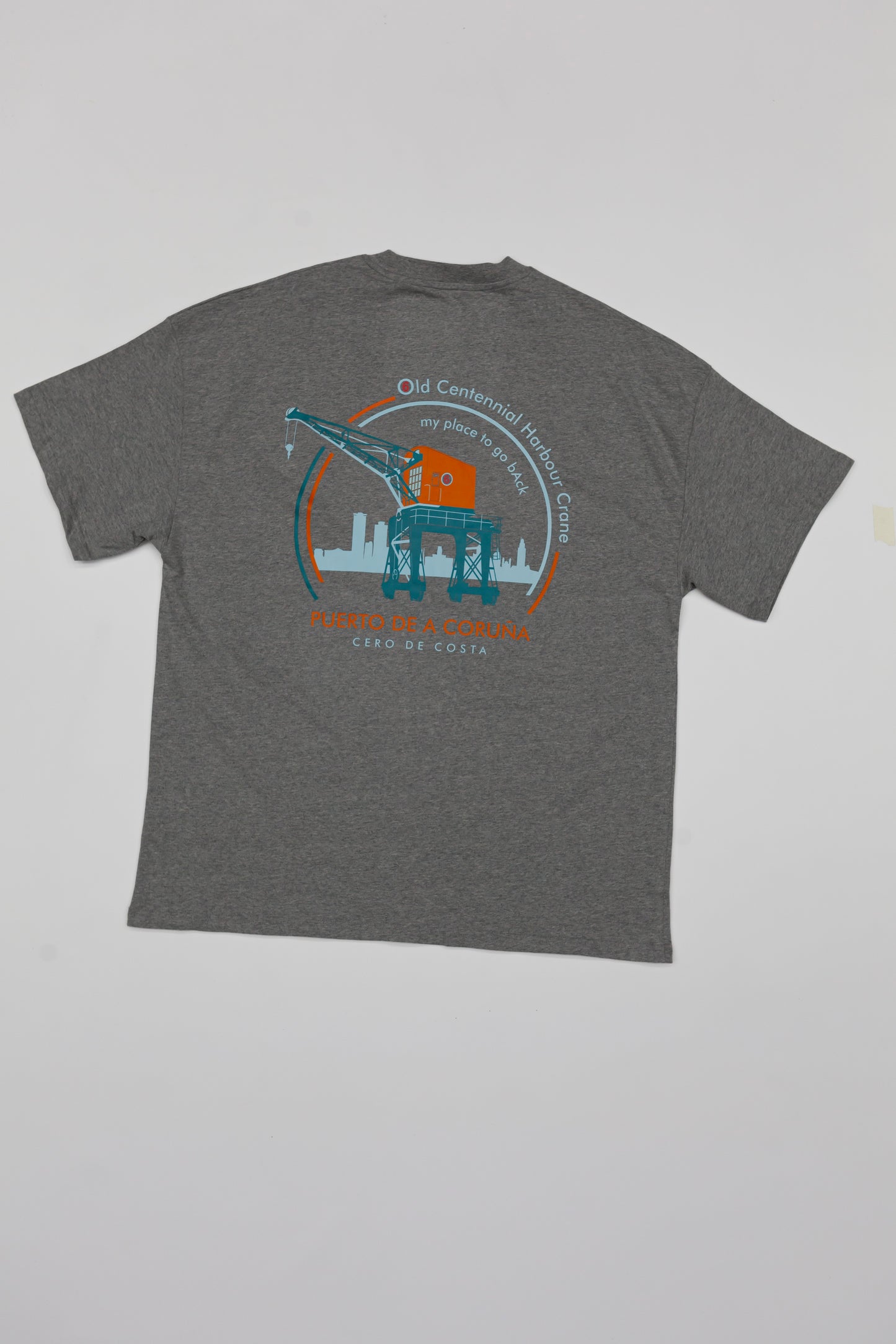 CAMISETA OVERSIZED "PUERTO DE A CORUÑA" GRIS