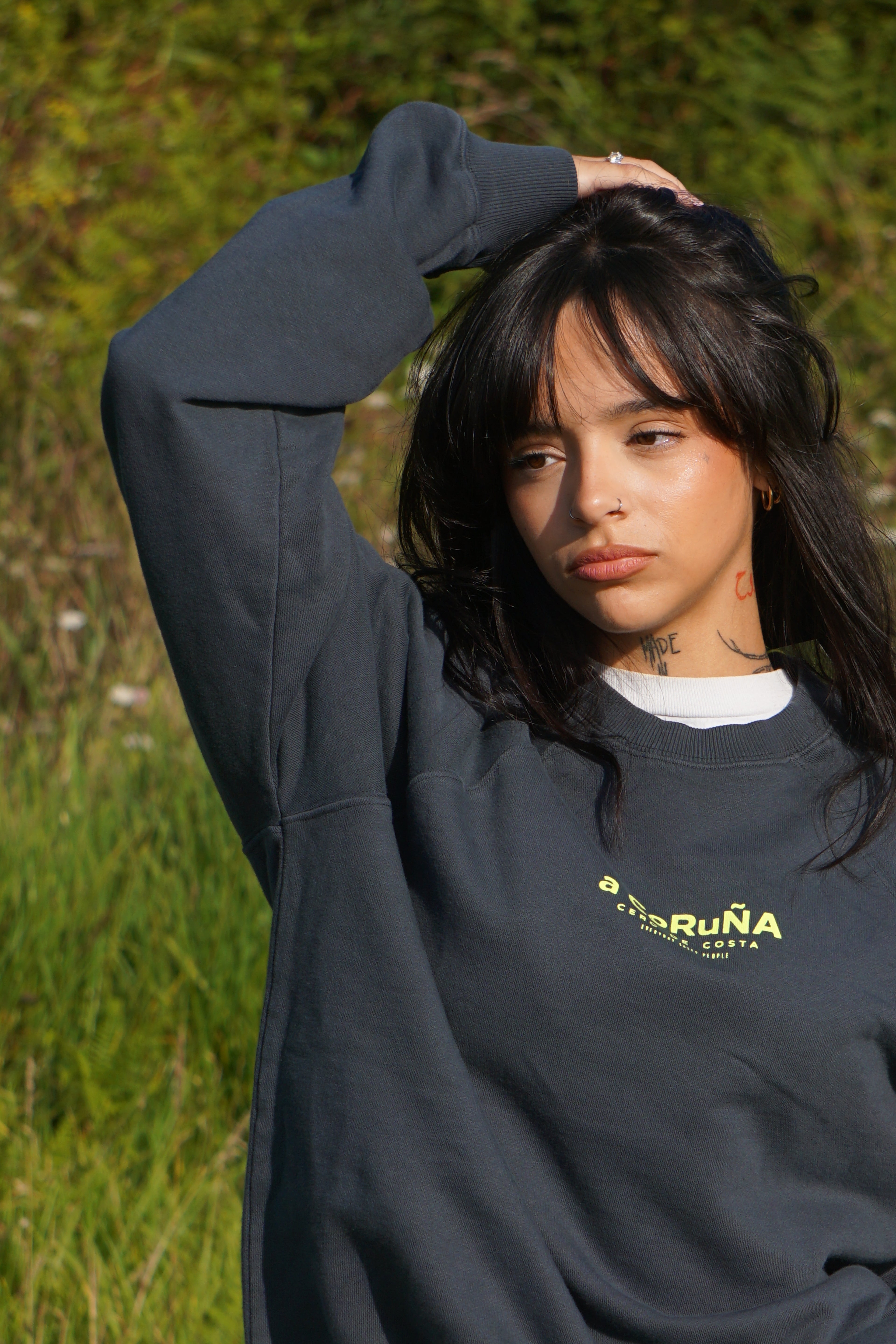 SUDADERA ANTRACITA/FLÚOR "A CORUÑA"