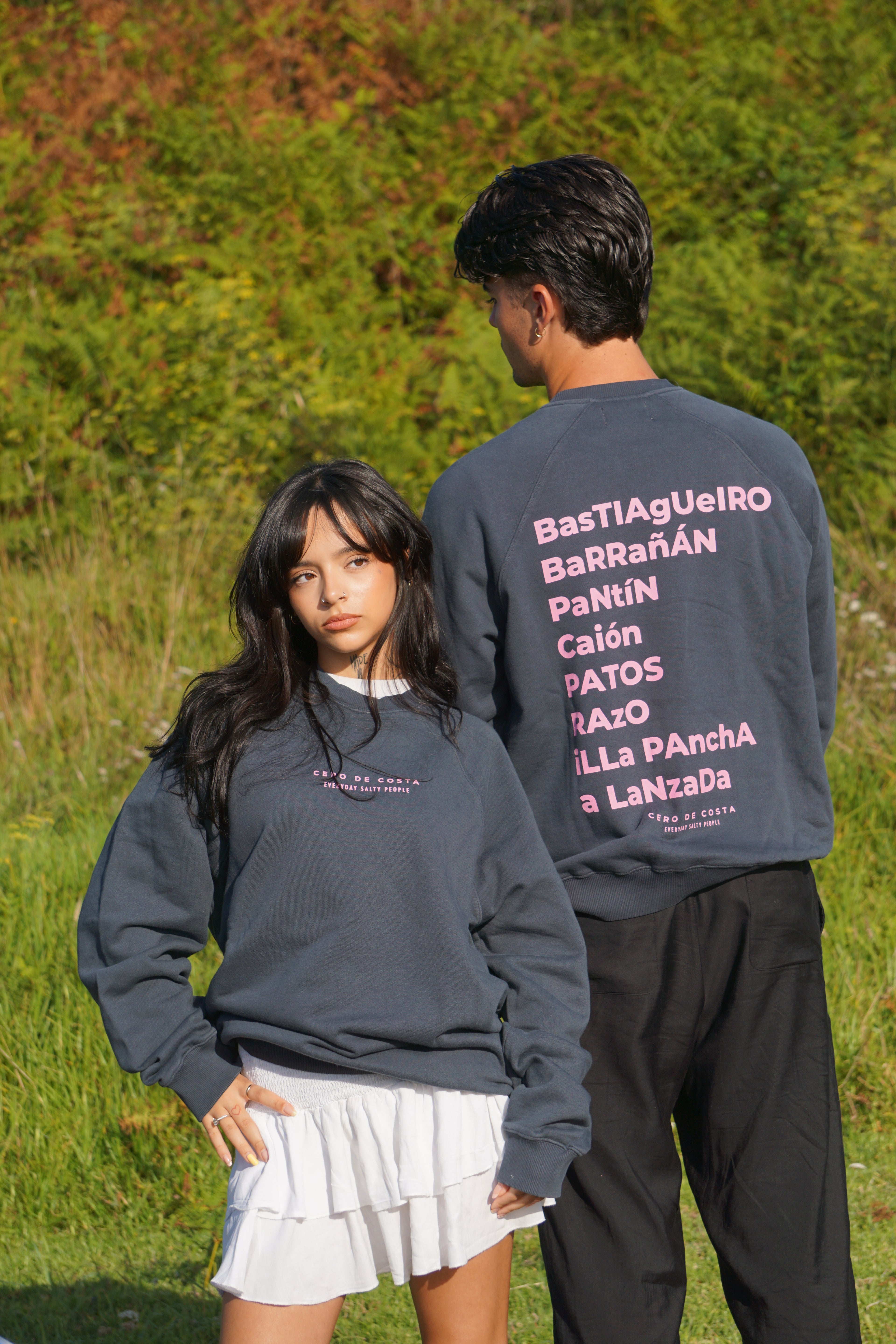 SUDADERA ANTRACITA/ROSA "CERO DE COSTA" PLAYAS SURF