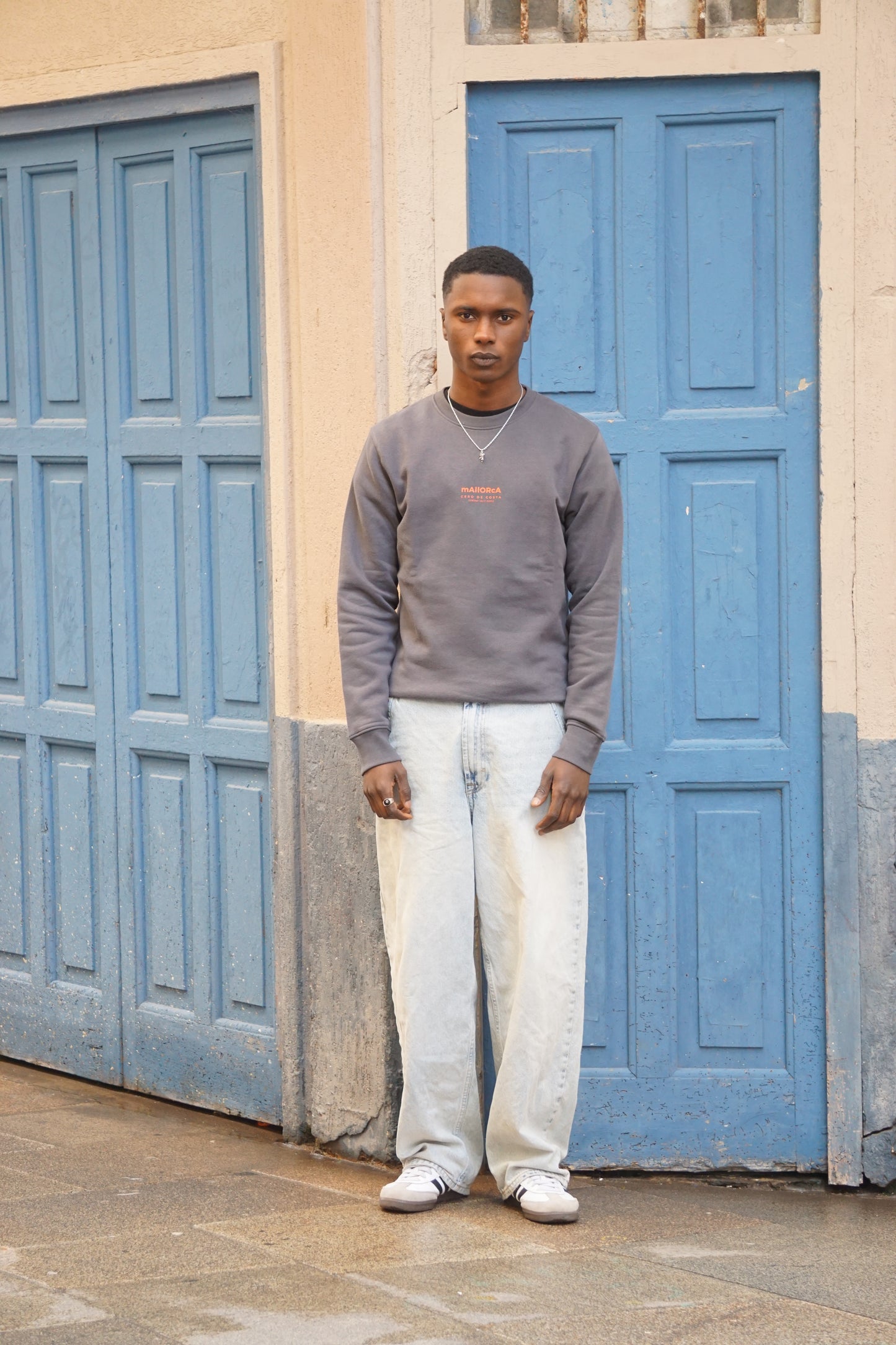 ANTHRACITE/SHRIMP SWEATSHIRT "MALLORCA"