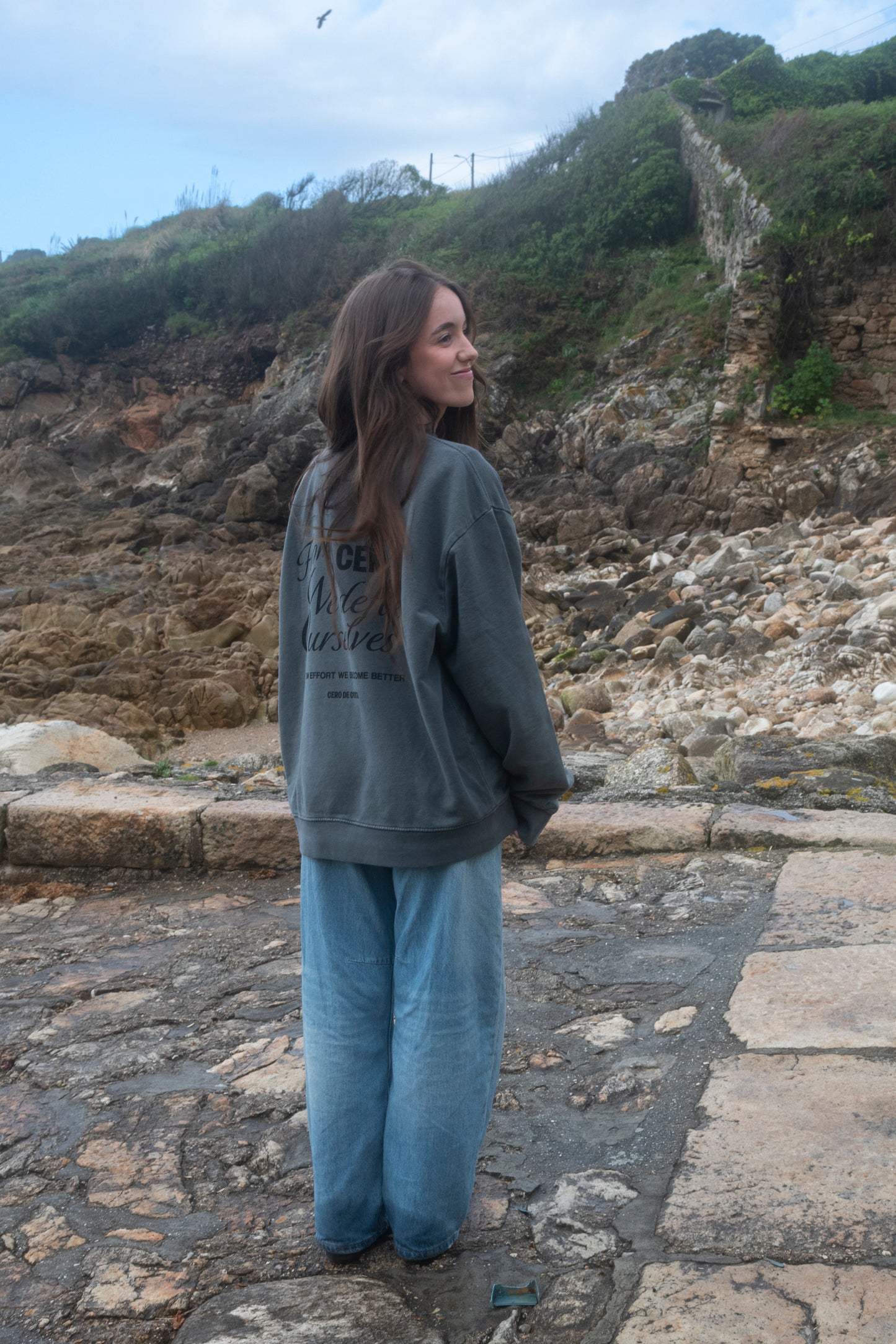 SUDADERA GRIS/ANTRACITA "FROM CERO" LOGO