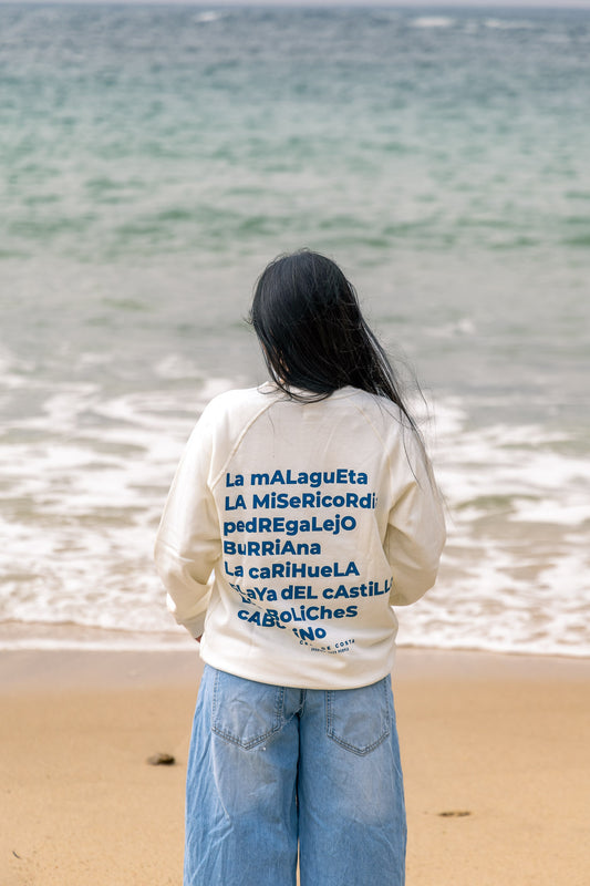 SUDADERA BLANCO/AZUL "MÁLAGA"