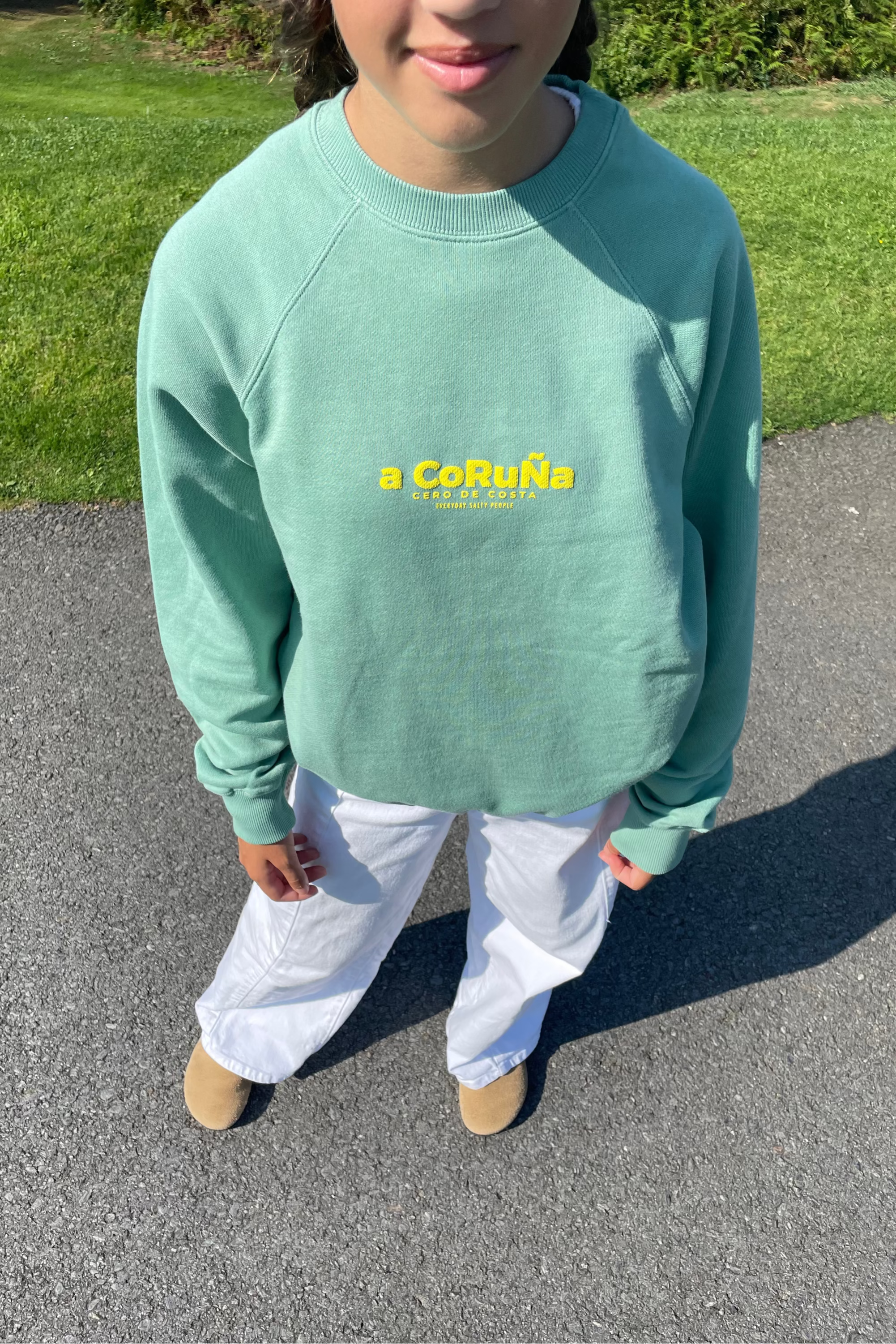 SUDADERA A CORUÑA VERDE AGUA/AMARILLO