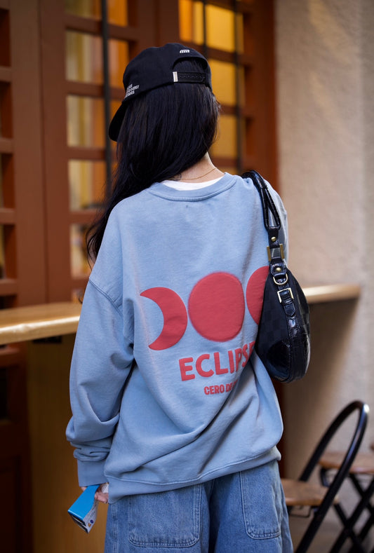 SUDADERA AZUL-LAVADO/ROJO "ECLIPSE"