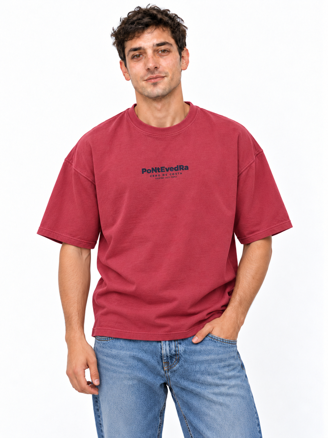 CAMISETA GRANATE/MARINO "PONTEVEDRA"