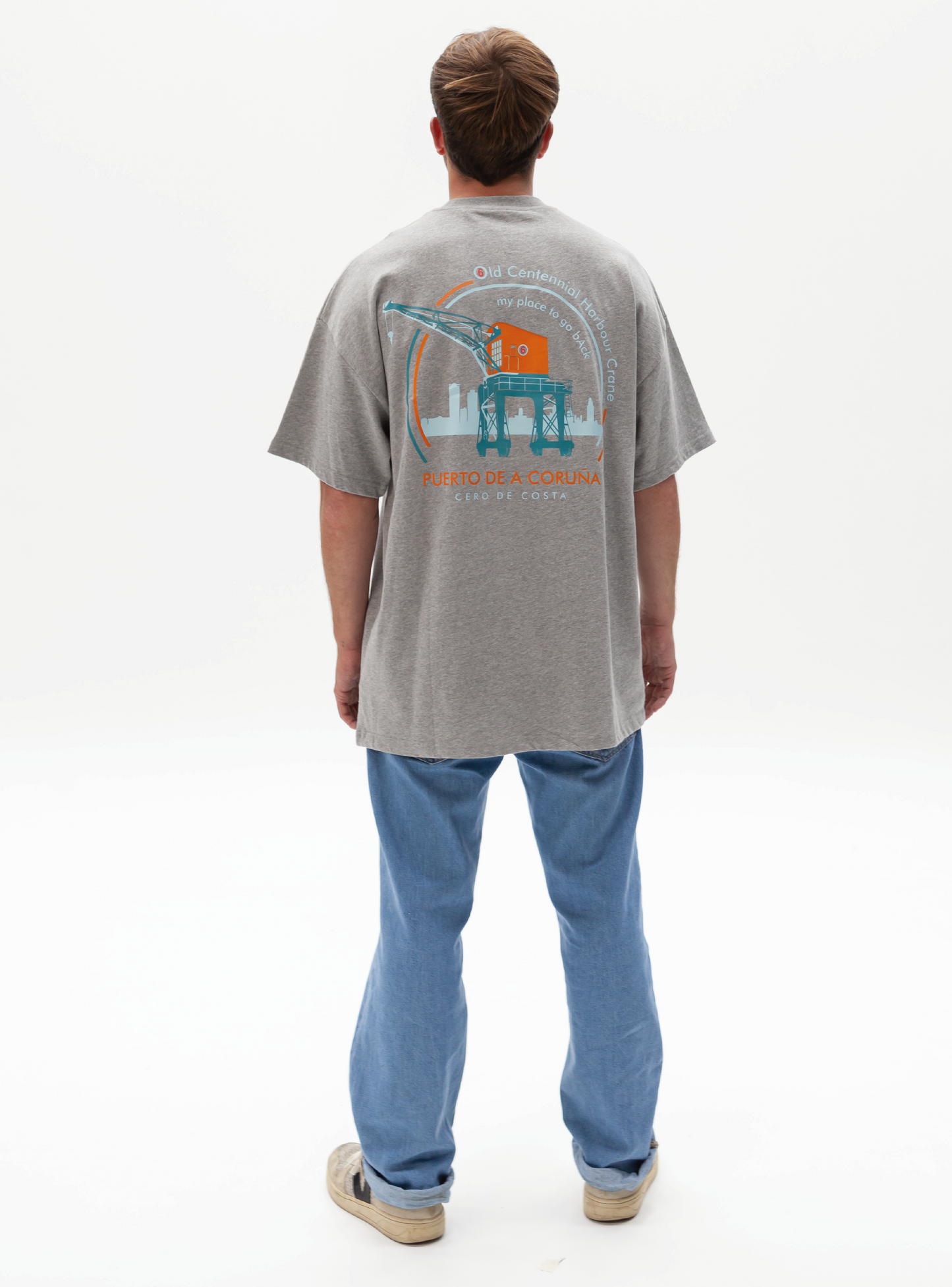 CAMISETA OVERSIZED "PUERTO DE A CORUÑA" GRIS