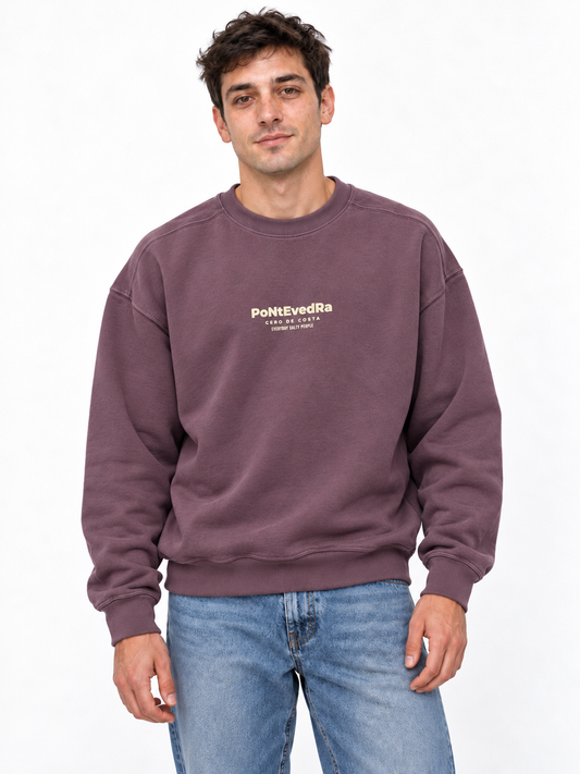 SUDADERA BERENJENA/CREMA "PONTEVEDRA"