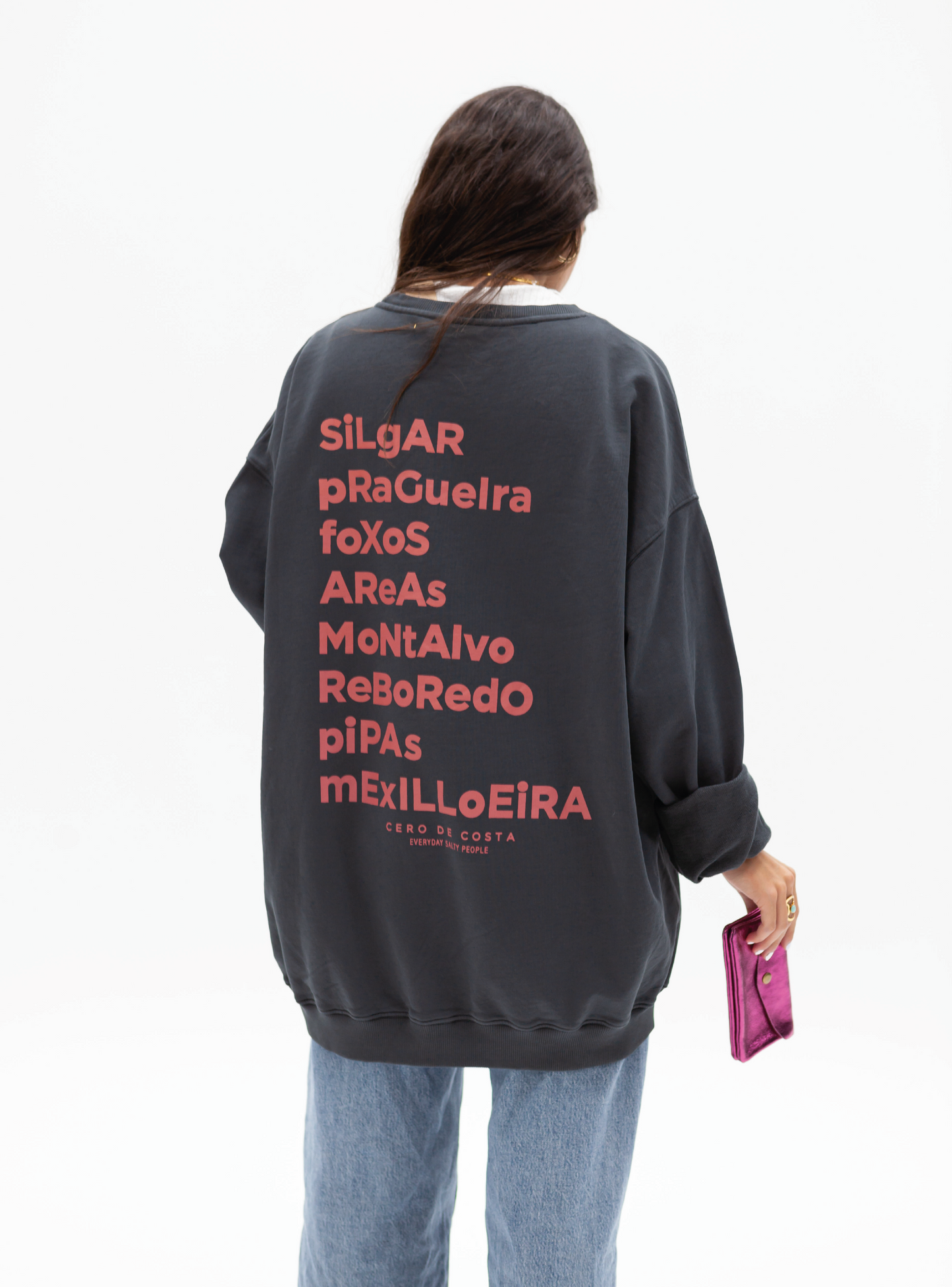 SUDADERA OVERSIZED ANTRACITA "SANXENXO"