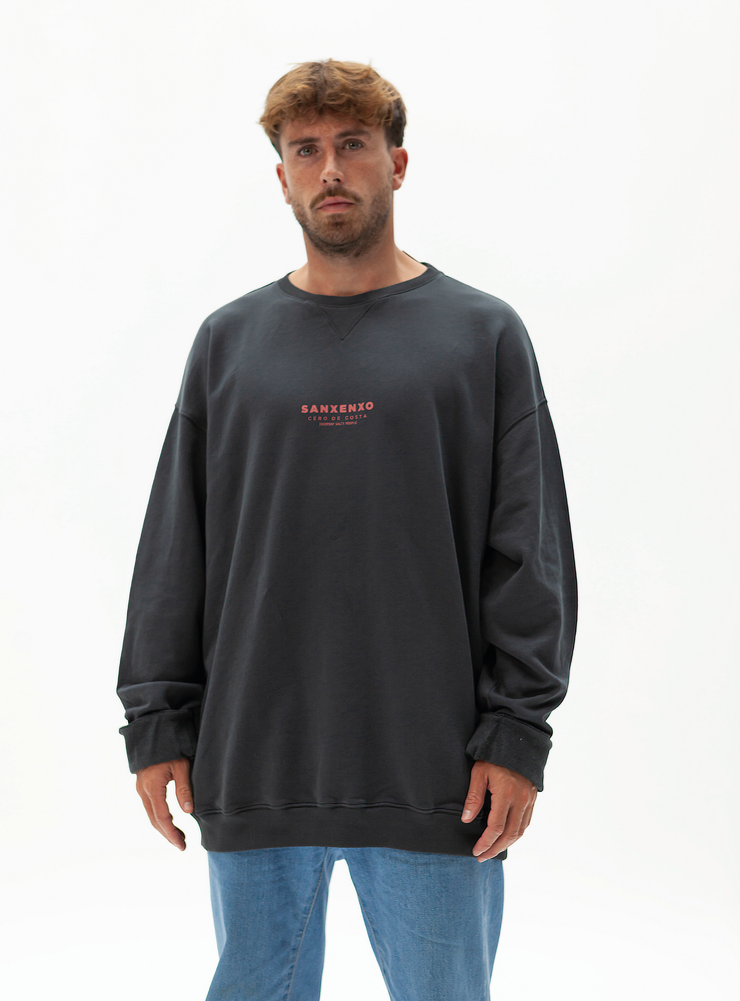 SUDADERA OVERSIZED ANTRACITA "SANXENXO"