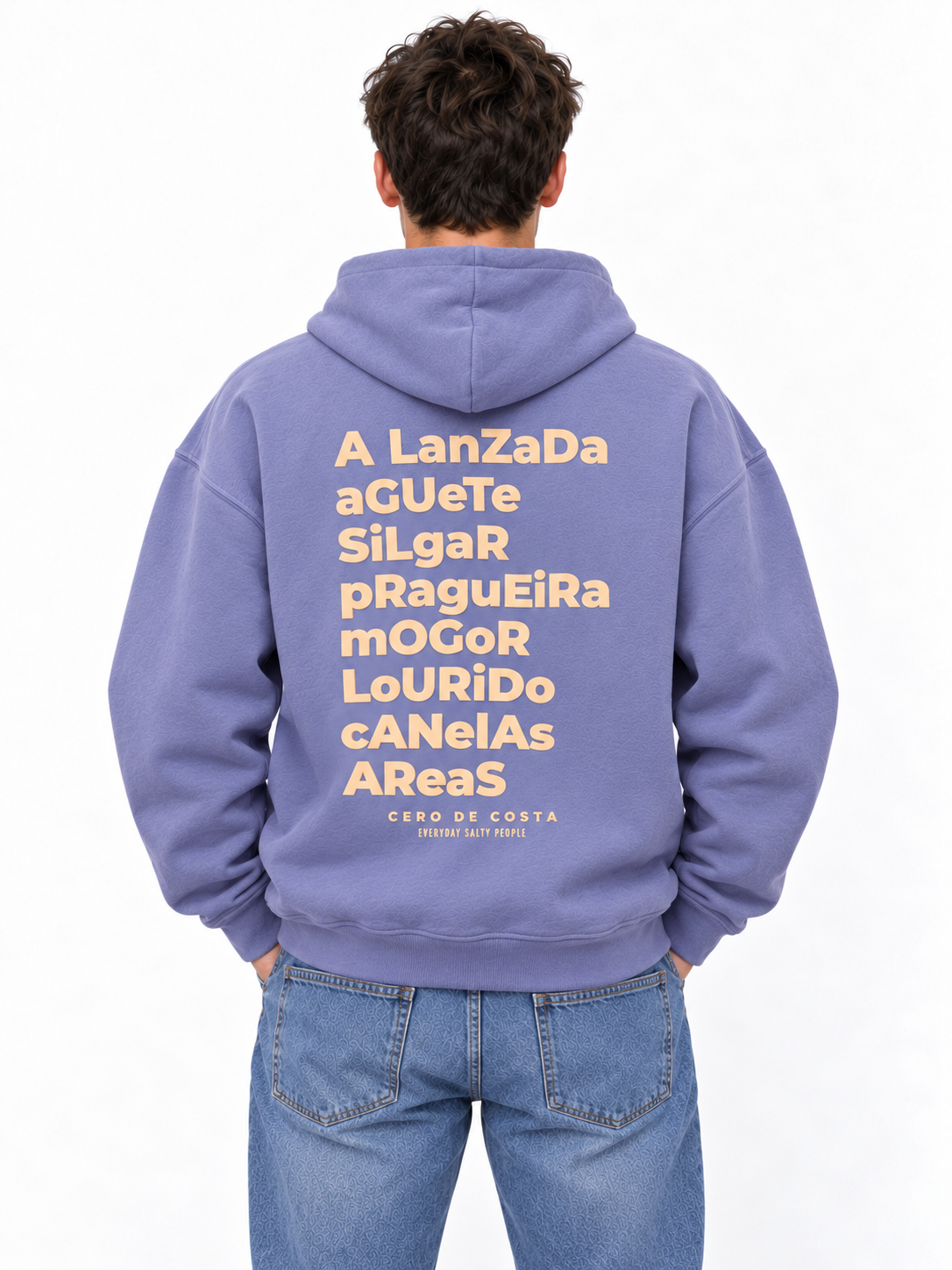 SUDADERA LILA-TIZA/AMARILLO "PONTEVEDRA" CON CAPUCHA