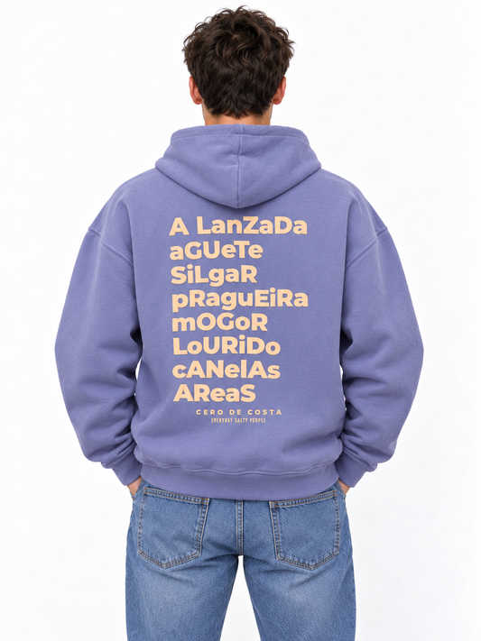 SUDADERA LILA-TIZA/AMARILLO "PONTEVEDRA" CON CAPUCHA
