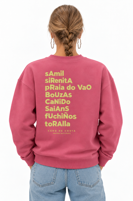SWEATSHIRT FÚCSIA/CREME "VIGO"