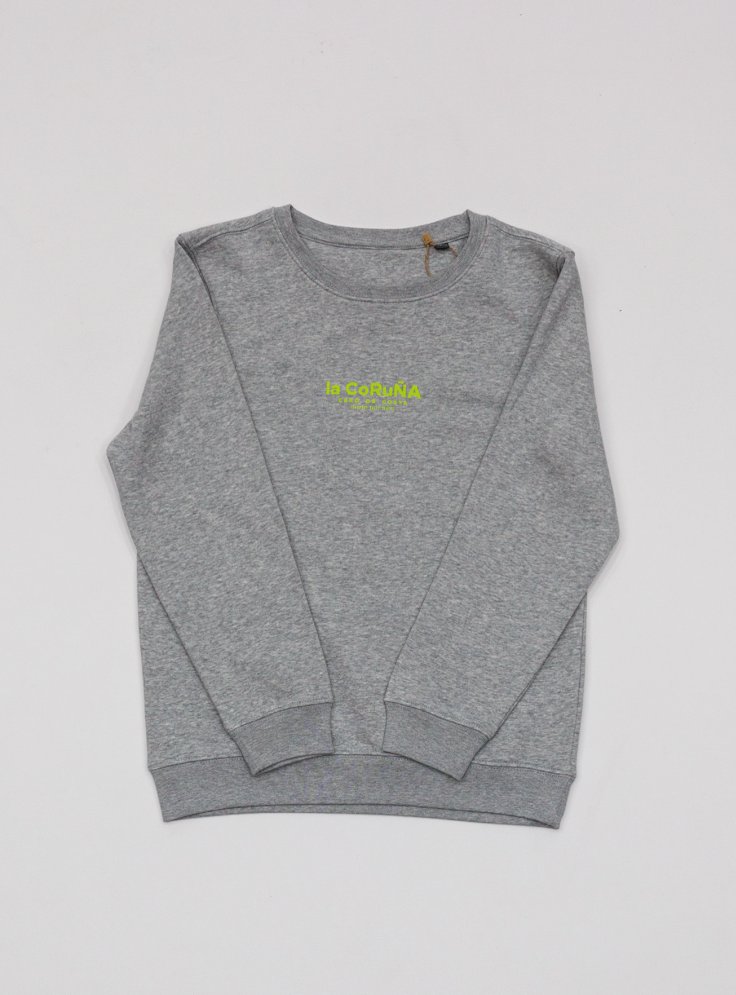 SUDADERA GRIS/FLÚOR "LA CORUÑA " SIN CAPUCHA FORRADA